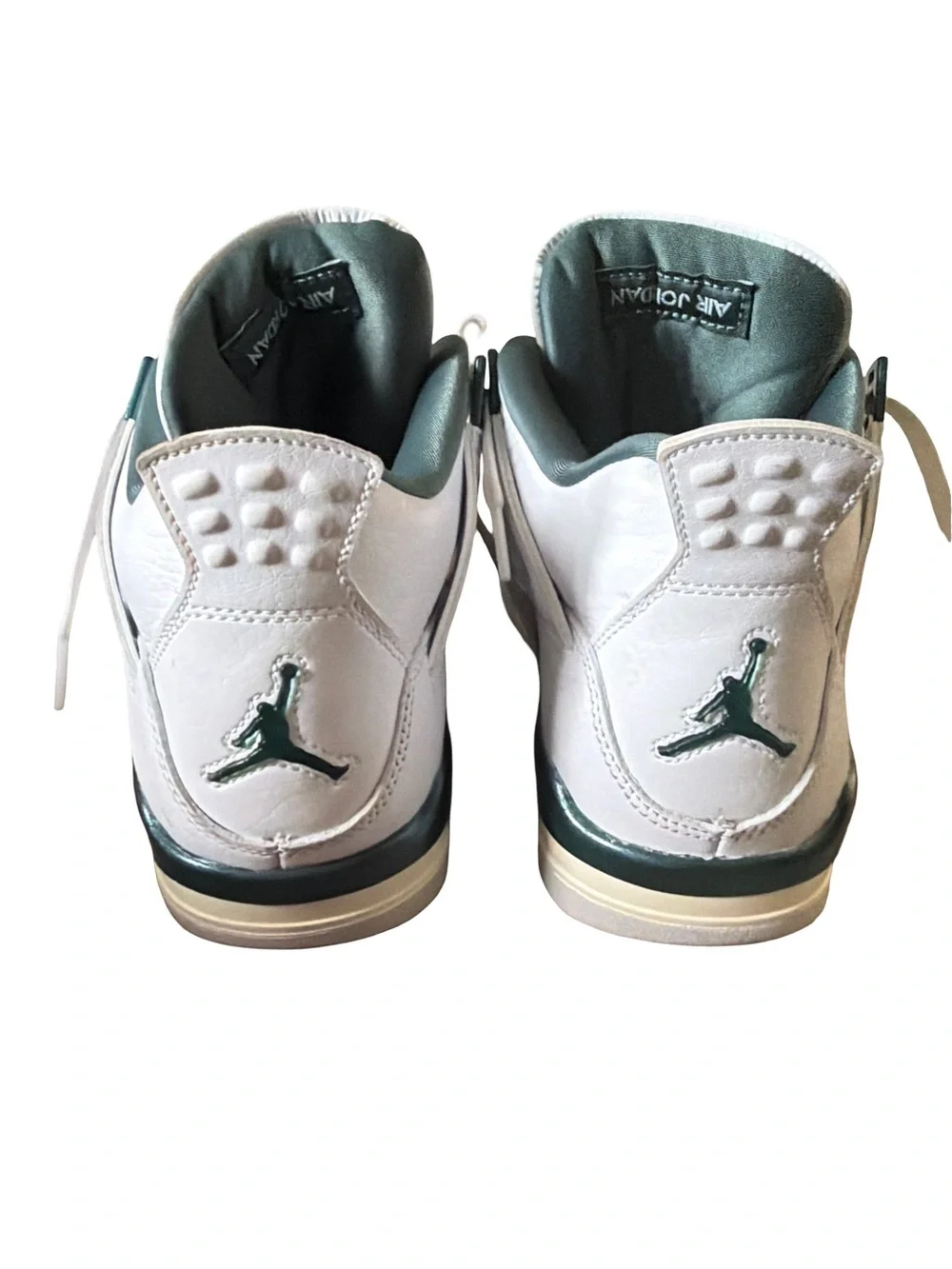 Jordan Men's White and Dark Green Retro Sneakers